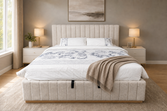 Portsea Gas Lift Bed - Beige