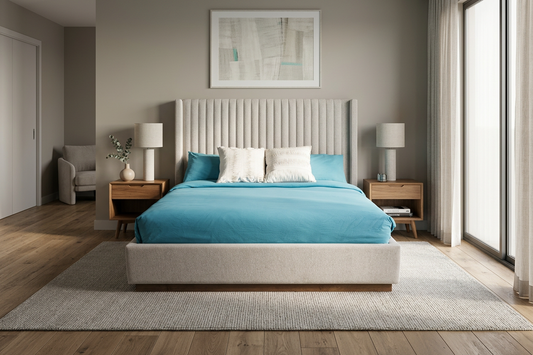 Wilton Beige Fabric - Bed
